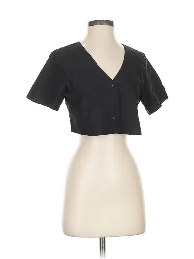 Pre-owned Princess Polly Short Sleeve Top Black Sweetheart Neckline Tops