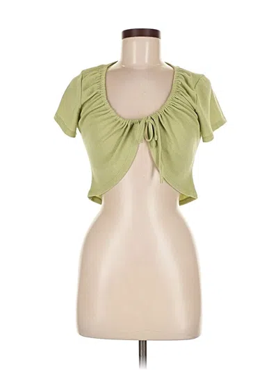 Pre-owned Princess Polly Short Sleeve Top Green Sweetheart Neckline Tops