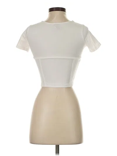 Pre-owned Princess Polly Short Sleeve Top Ivory Mock Neckline Tops