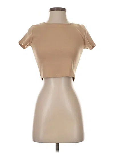 Pre-owned Princess Polly Short Sleeve Turtleneck In Brown