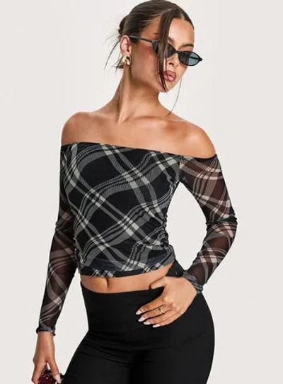 Princess Polly Siarah Off Shoulder Long Sleeve Top In Multi
