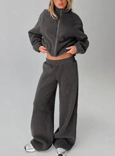 Princess Polly Siberia Fleece Track Pant In Gray