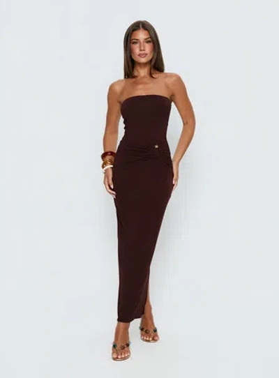 Princess Polly Signature Move Strapless Maxi Dress In Brown