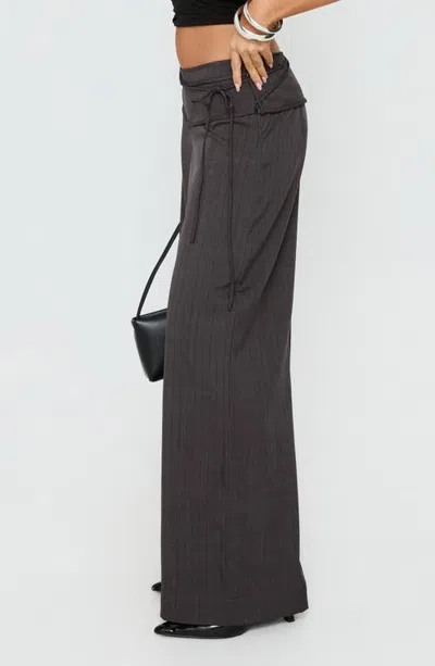 Princess Polly Silver Moon Tie Wide Leg Pants In Black