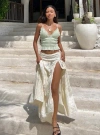 Princess Polly Silver Soul Embroidered Maxi Skirt In Cream