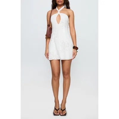 Princess Polly Since Way Back Floral Halter Minidress In White