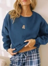 Princess Polly Sleep Sleepy Bunny Crewneck Jumper In Navy