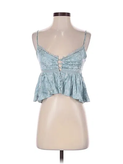Pre-owned Princess Polly Sleeveless Blouse In Blue