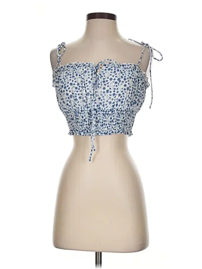Pre-owned Princess Polly Sleeveless Blouse In Blue