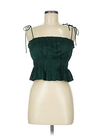 Pre-owned Princess Polly Sleeveless Blouse In Green