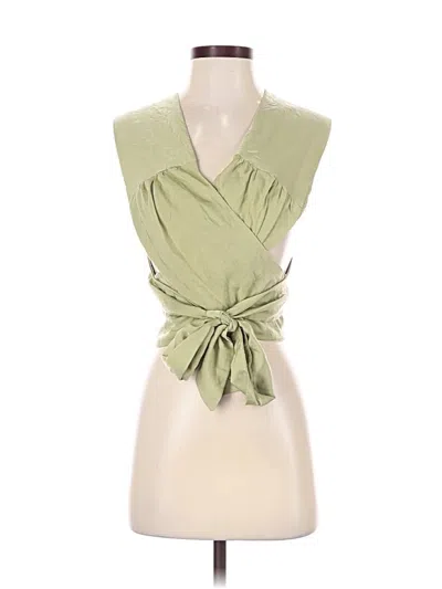 Pre-owned Princess Polly Sleeveless Blouse In Green