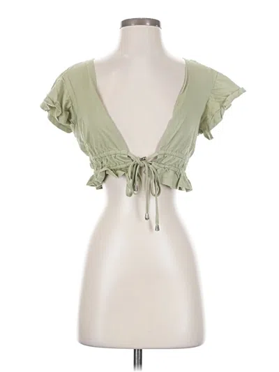 Pre-owned Princess Polly Sleeveless Blouse In Green