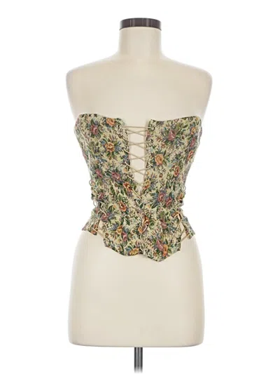 Pre-owned Princess Polly Sleeveless Blouse In Green