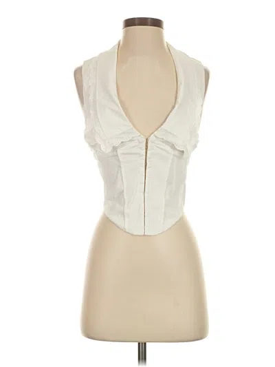 Pre-owned Princess Polly Sleeveless Blouse In Ivory