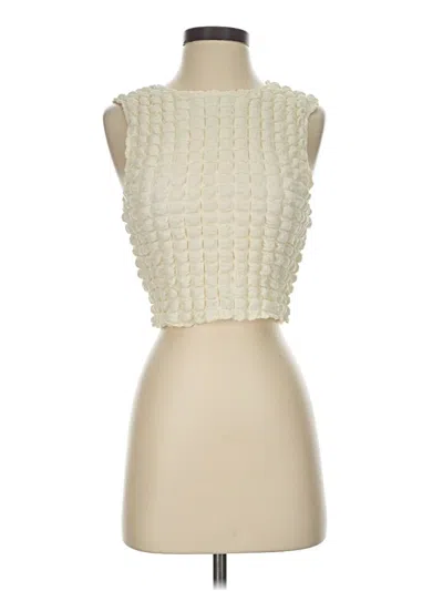 Pre-owned Princess Polly Sleeveless Blouse In Ivory