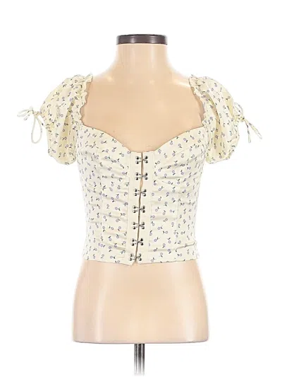 Pre-owned Princess Polly Sleeveless Blouse In Ivory