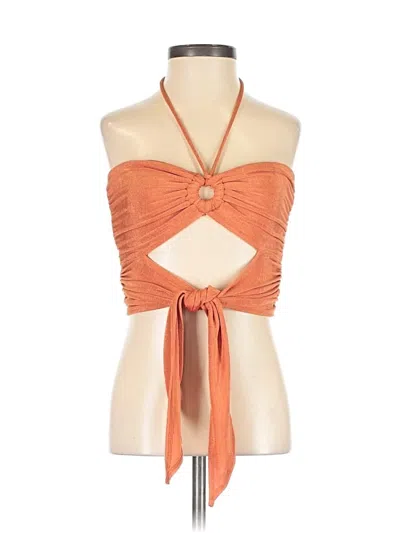 Pre-owned Princess Polly Sleeveless Blouse In Orange