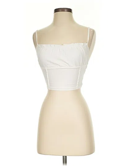 Pre-owned Princess Polly Sleeveless Blouse In White