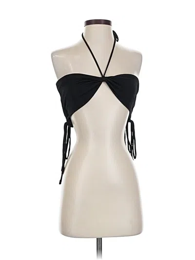 Pre-owned Princess Polly Sleeveless Top Black Halter Neckline Tops