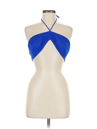 Pre-owned Princess Polly Sleeveless Top Blue Halter Neckline Tops