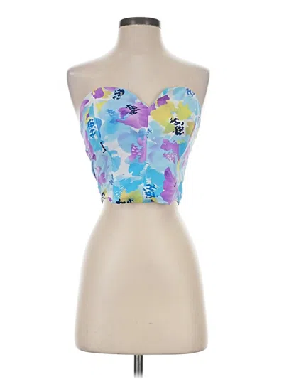 Pre-owned Princess Polly Sleeveless Top Blue Strapless Neckline Tops