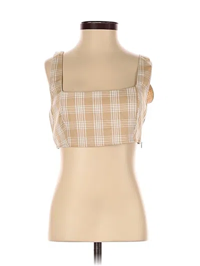 Princess Polly Sleeveless Top Tan Square Neckline Tops In Brown