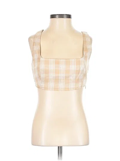 Princess Polly Sleeveless Top Tan Square Neckline Tops In Neutral