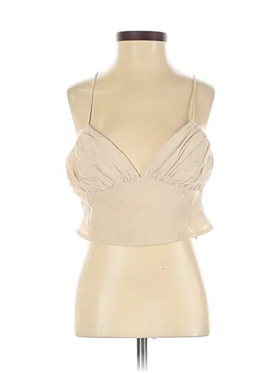 Pre-owned Princess Polly Sleeveless Top Tan Sweetheart Neckline Tops In Brown