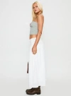Princess Polly Small Towns Shirred Midi Skirt In White