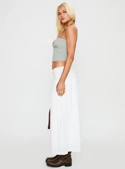 Princess Polly Small Towns Shirred Midi Skirt In White