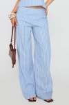 Princess Polly Sofea Stripe Wide Leg Pants In Blue