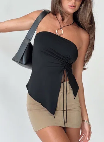 Princess Polly Soft Fit Dessy Strapless Top In Black