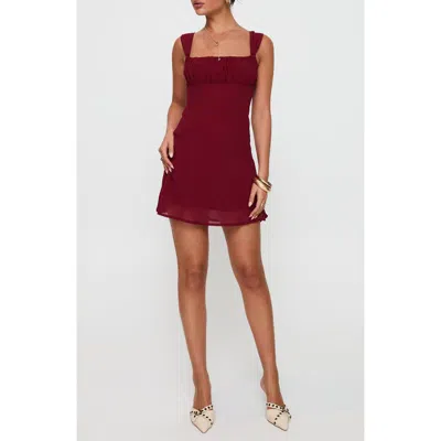Princess Polly Solasta Square Neck Minidress In Red