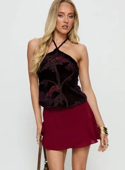 Princess Polly Sonsie Mini Skirt In Burgundy