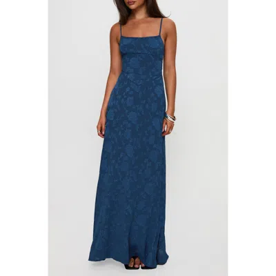Princess Polly South Of France Floral Burnout Maxi Dress In Blue