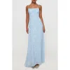 Princess Polly South Of France Floral Burnout Maxi Dress In Blue