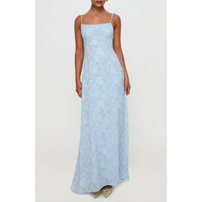 Princess Polly South Of France Floral Burnout Maxi Dress In Blue