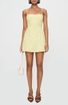 Princess Polly South Of France Floral Burnout Mini Dress In Yellow
