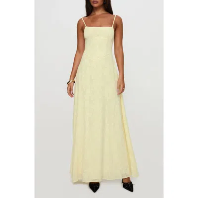 Princess Polly South Of France Floral Embroidered Sleeveless Gown In Yellow