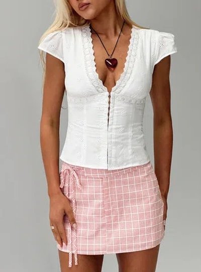 Princess Polly Speechless Lace Trim Top In White