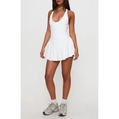 Princess Polly Spirit Pleat Tennis Skort Romper In White