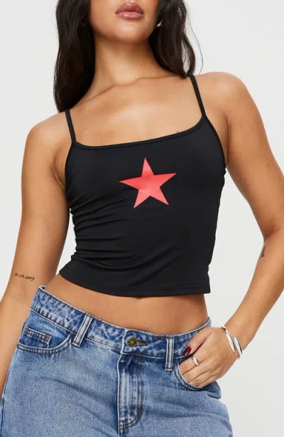 Princess Polly Star Crop Camisole In Black