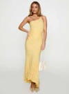 Princess Polly Starlights One Shoulder Maxi Dress In Lemon