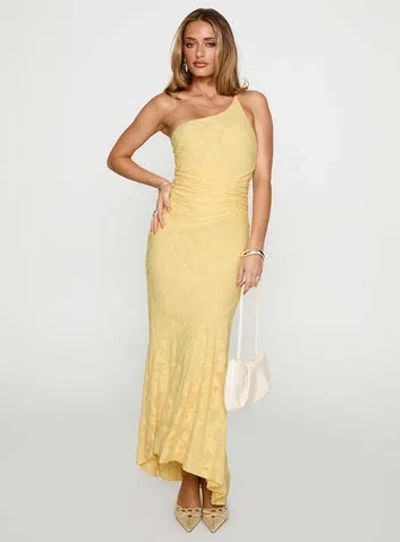 Princess Polly Starlights One Shoulder Maxi Dress In Lemon