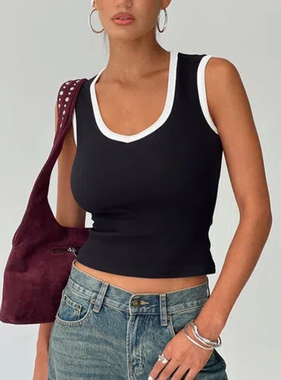 Princess Polly Start Me Up Top In Black / White
