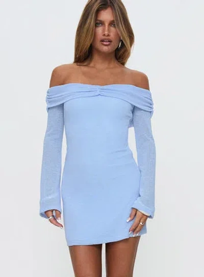 Princess Polly Stellaire Long Sleeve Mini Dress In Blue
