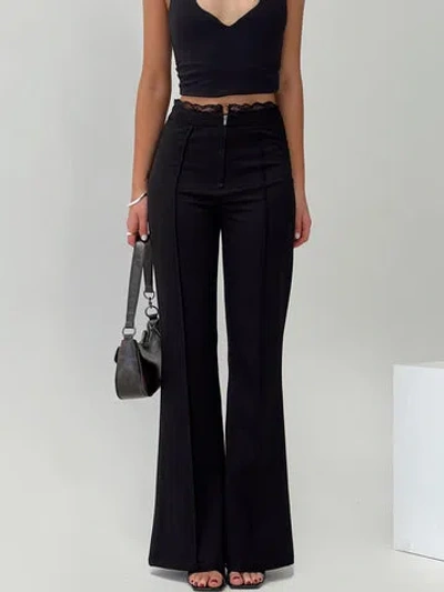 Princess Polly Stellina Slim Fit Flared Pants In Black