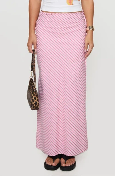 Princess Polly Stripe Fluttering Maxi Skirt In Pink