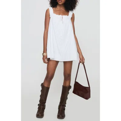 Princess Polly Stripe Sleeveless Minidress In White