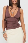 Princess Polly Sublime Ruched Tank In Brown